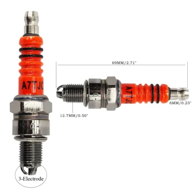 A7TJC D8TJC Spark Plug 3 Electrode For GY6 50cc 125cc 150cc 200cc Engine Motor Dirt Bike Moped Scooter ATV Go Kart