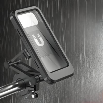 ad44c4cc-f2b6-48dd-9689-7b416841cb5f.jpg Motorcycle Phone Mount with Magnetic Design, Extendable and Rainproof, ABS Material