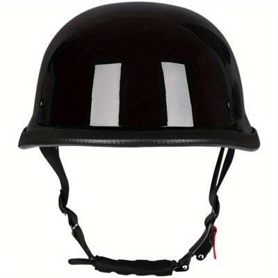 c7acce8f-43b4-4c94-ae6a-84e25cec5ef9.jpg Open Face Motorcycle Helmet, Retro Half Helmet, Suitable for Both Men And Women, Stylish German Vintage Wave Helmet, Perfect for All Seasons - 108 Glossy Black